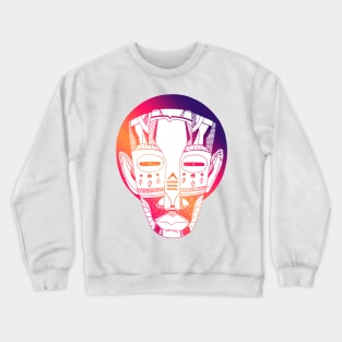 Sunset Sky African Mask No 3 Crewneck Sweatshirt